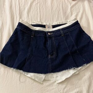 Urban Outfitters Denim Mini Skirt with White Trim